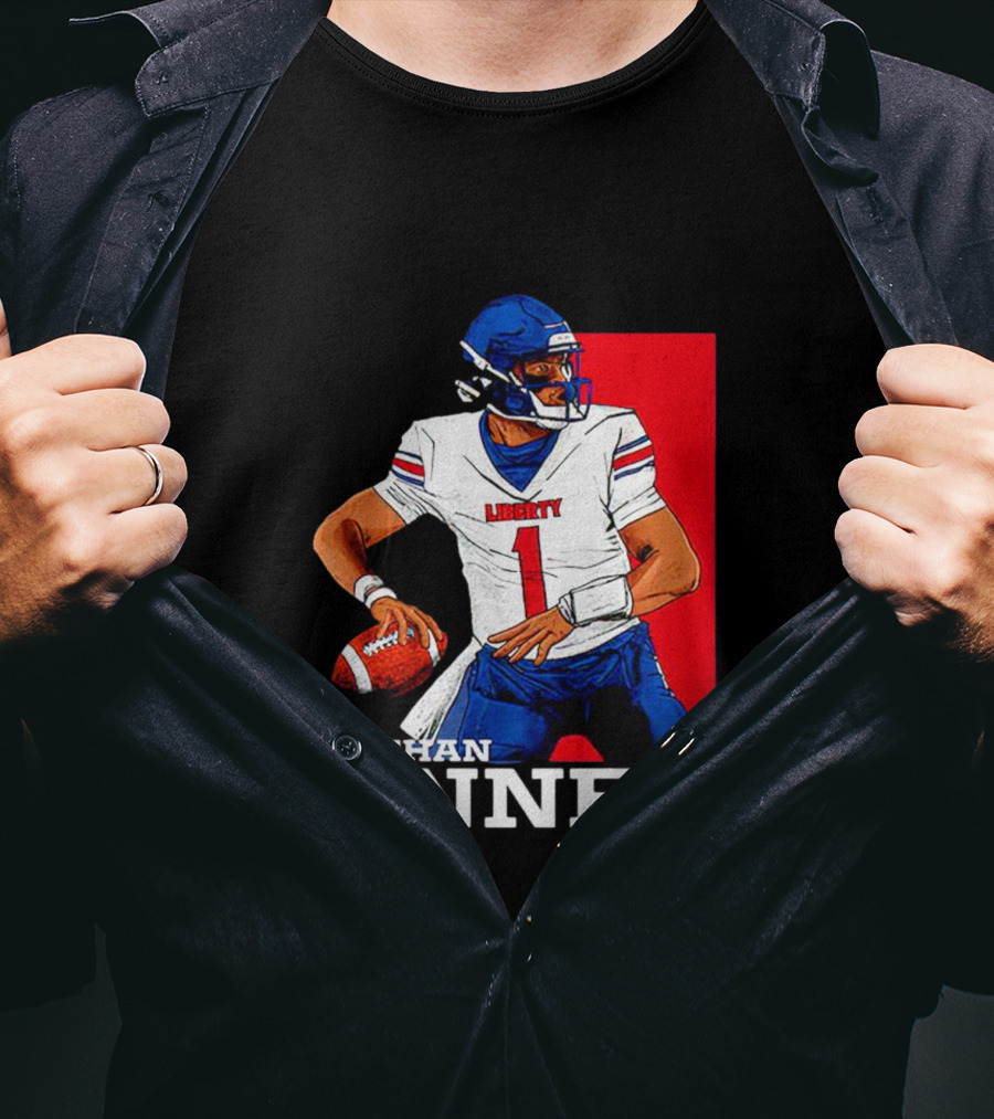Johnathan Bennett Liberty Flames NCAA Football Quarterback Caricature T-Shirt
