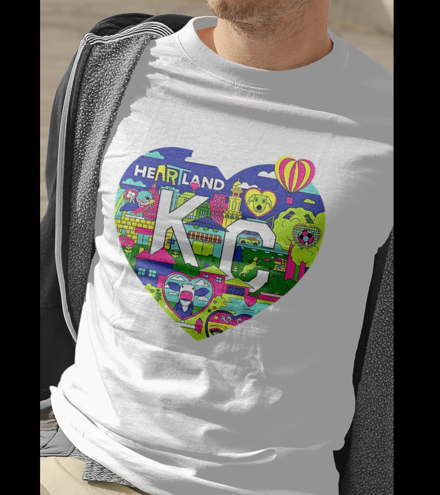 Heartland KC Colorful Parade Of Hearts Kansas City T-Shirt