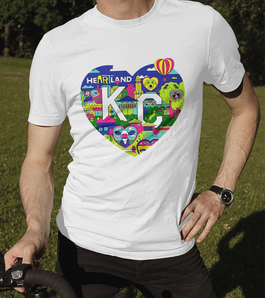Heartland KC Colorful Parade Of Hearts Kansas City T-Shirt