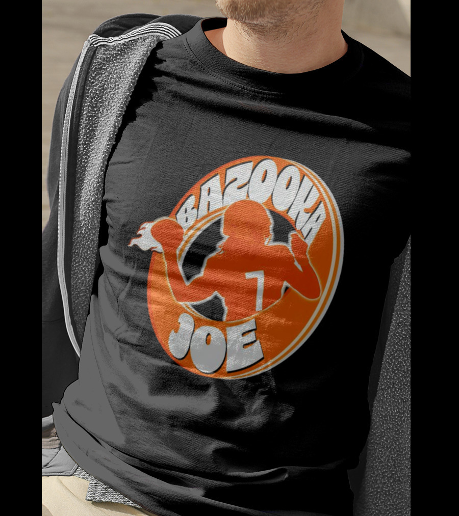 Bazooka Joe Tennessee Vols Silhouette With Number 7 Football Player T-Shirt