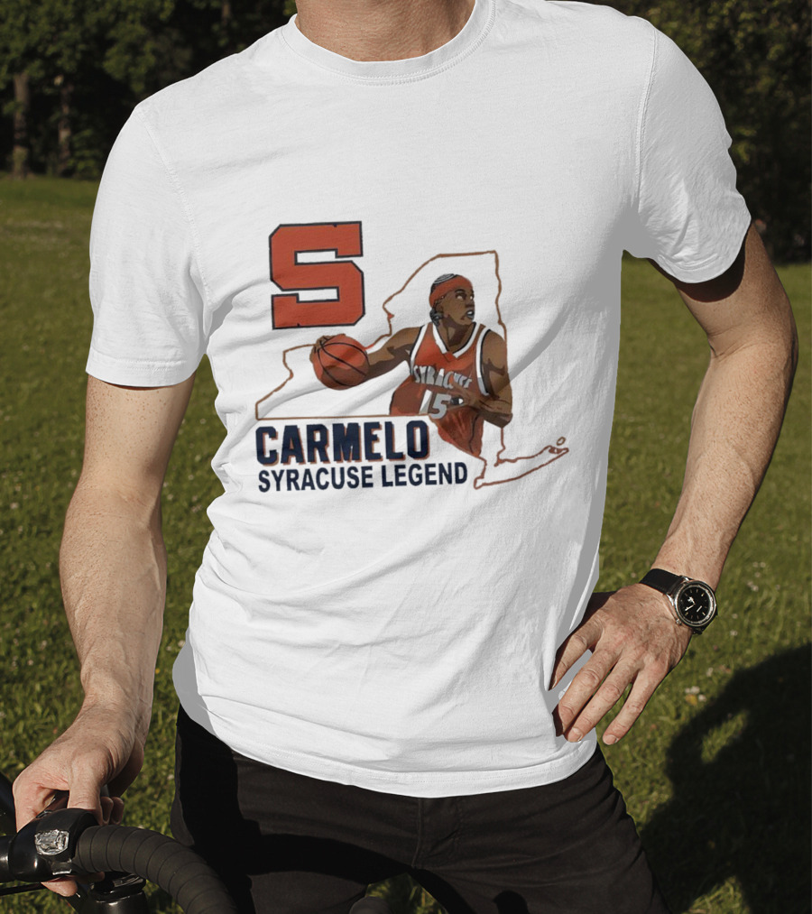 Carmelo Anthony Syracuse Legend Basketball Orange Number 15 T-Shirt