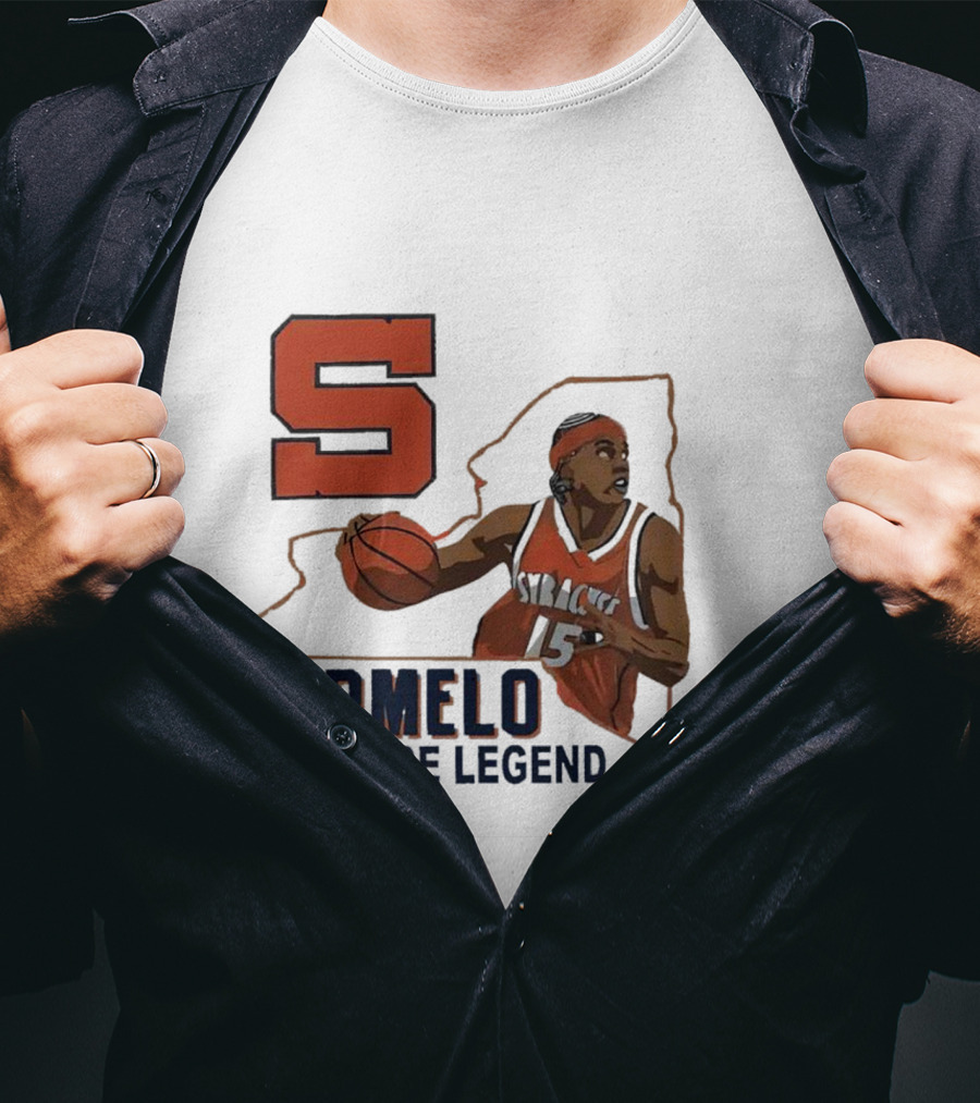 Carmelo Anthony Syracuse Legend Basketball Orange Number 15 T-Shirt