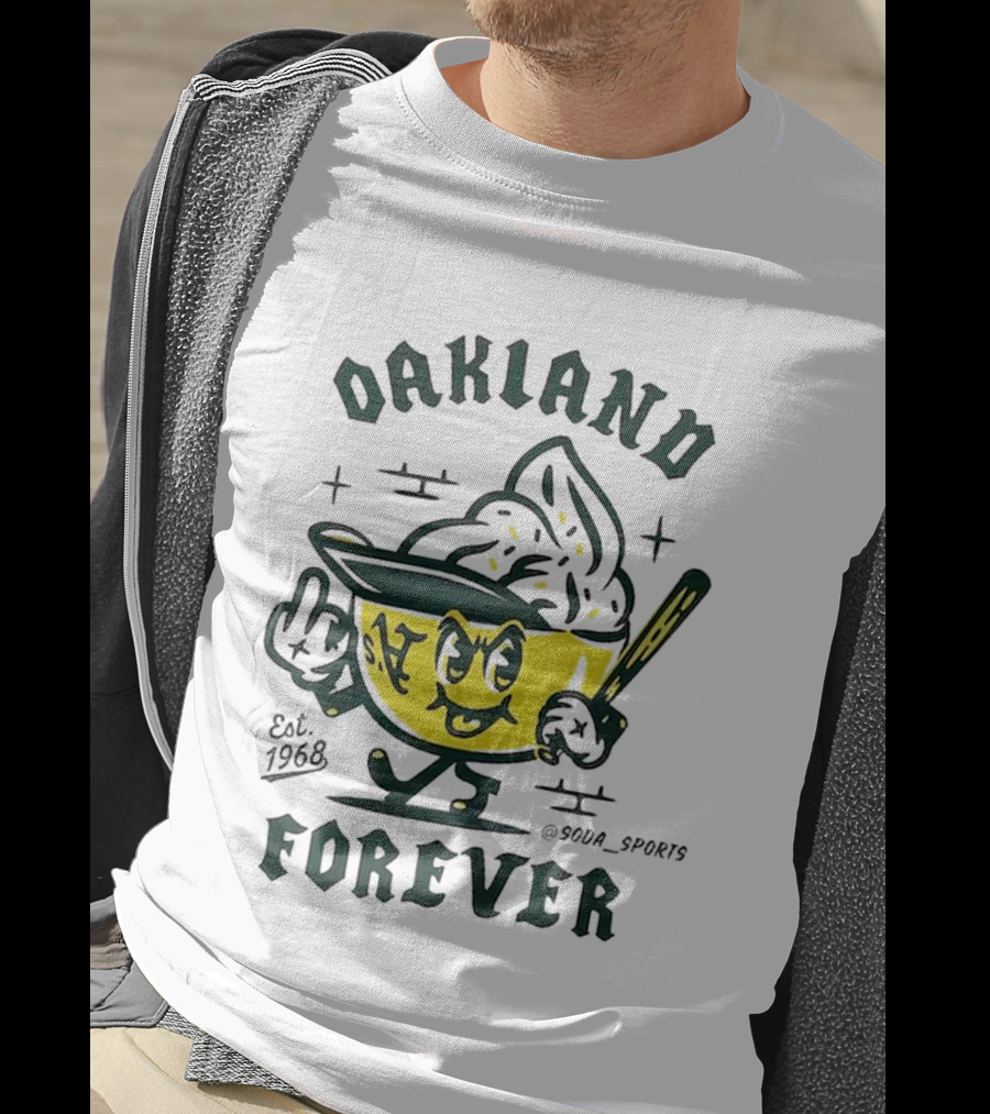 Oakland A's Forever Est. 1968 Retro Baseball Character T-Shirt