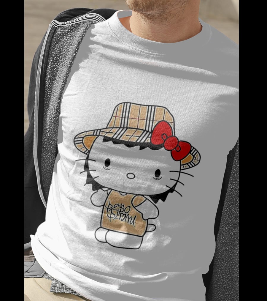 Peso Pluma Hello Kitty Plaid Hat Red Bow T-Shirt