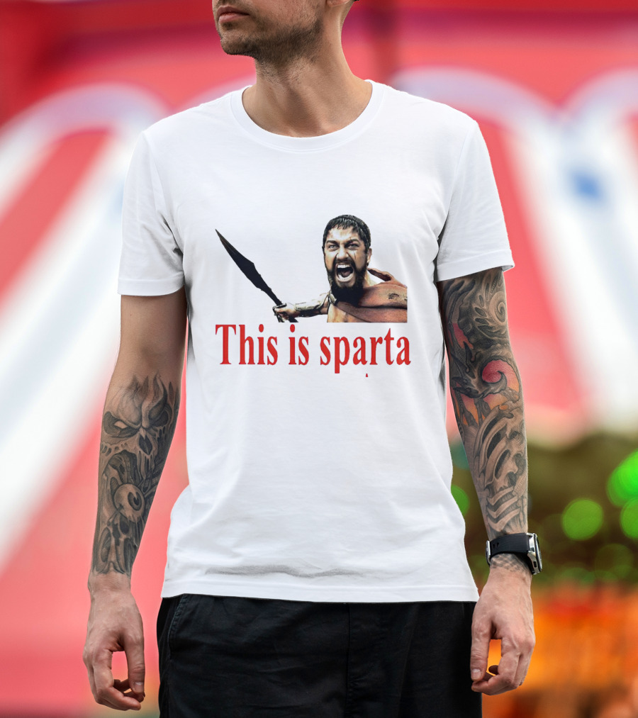 This Is Sparta Gerard Butler 300 Movie Scene Iconic Shout T-Shirt