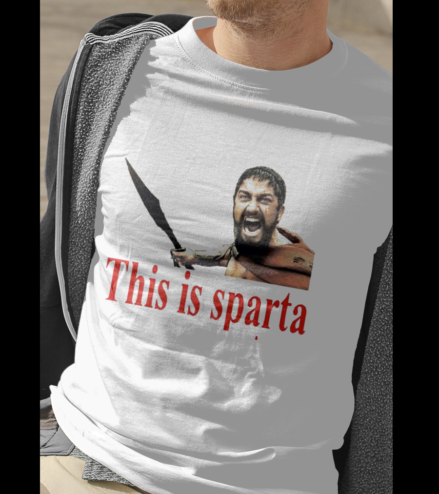 This Is Sparta Gerard Butler 300 Movie Scene Iconic Shout T-Shirt