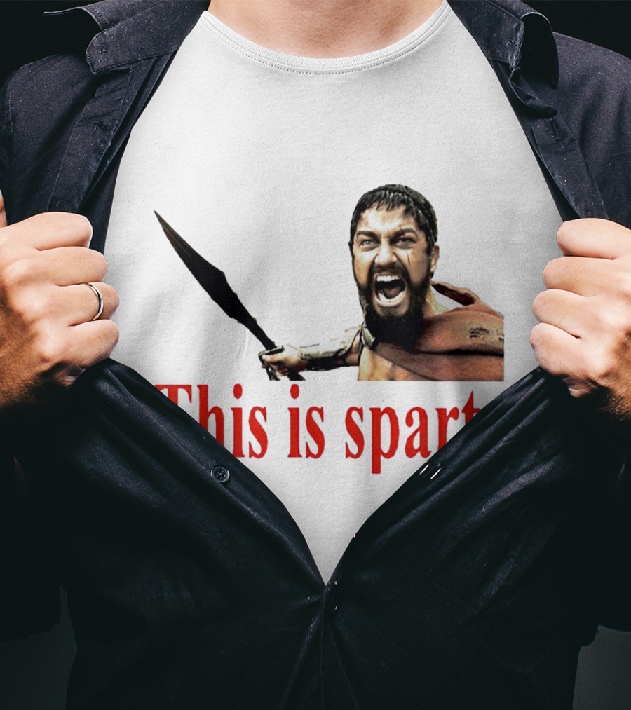 This Is Sparta Gerard Butler 300 Movie Scene Iconic Shout T-Shirt