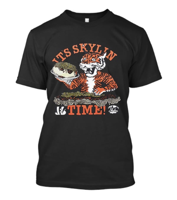 Its Skyline Time Cincinnati Bengals Tiger With Chili And Spaghetti T-Shirt