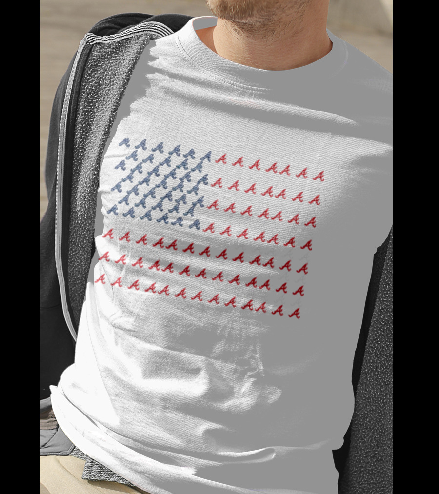 Atlanta Braves American Flag Logo T-Shirt
