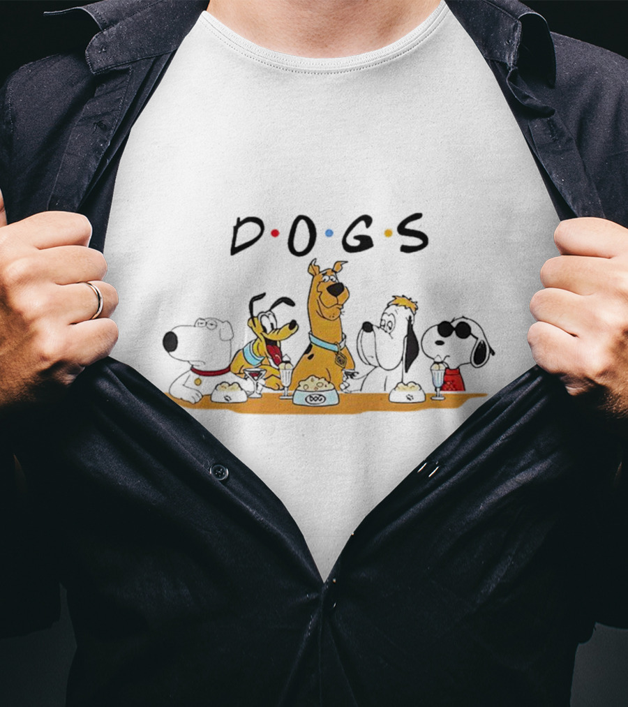 DOGS Friends TV Show Parody With Cartoon Dogs T-Shirt