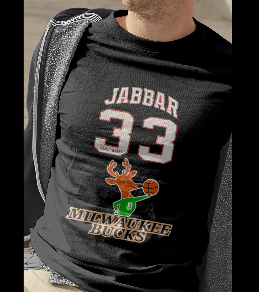 Jabbar 33 Mitchell And Ness Milwaukee Bucks T-Shirt