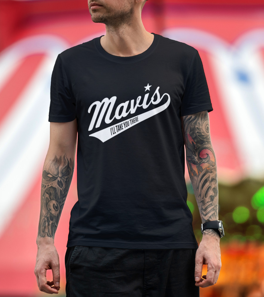 Mavis I'll Take You There Star Icon Vintage Style Baseball Script T-Shirt