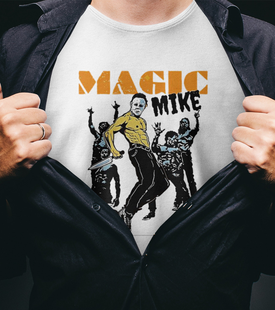 Michael Myers Magic Mike Halloween Crossover Dance Mashup T-Shirt
