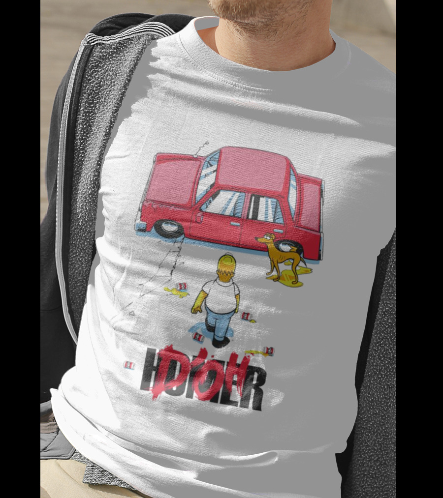 The Simpsons D’Oh Homer Red Car And Dog T-Shirt