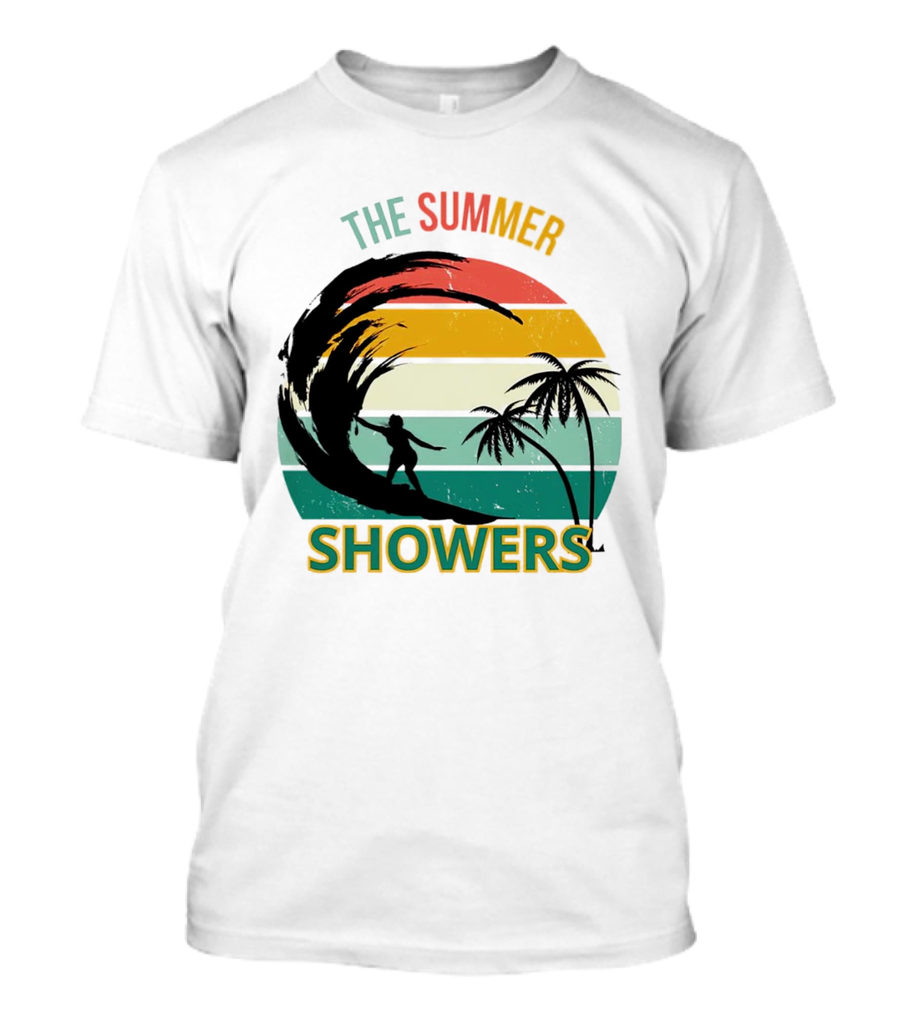 The Summer Showers Surfing Vintage Stripes T-Shirt