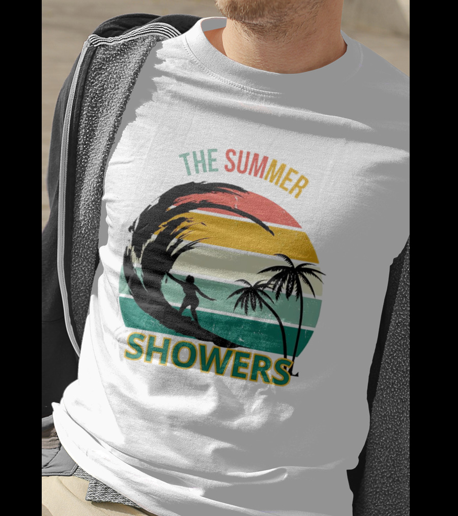 The Summer Showers Surfing Vintage Stripes T-Shirt