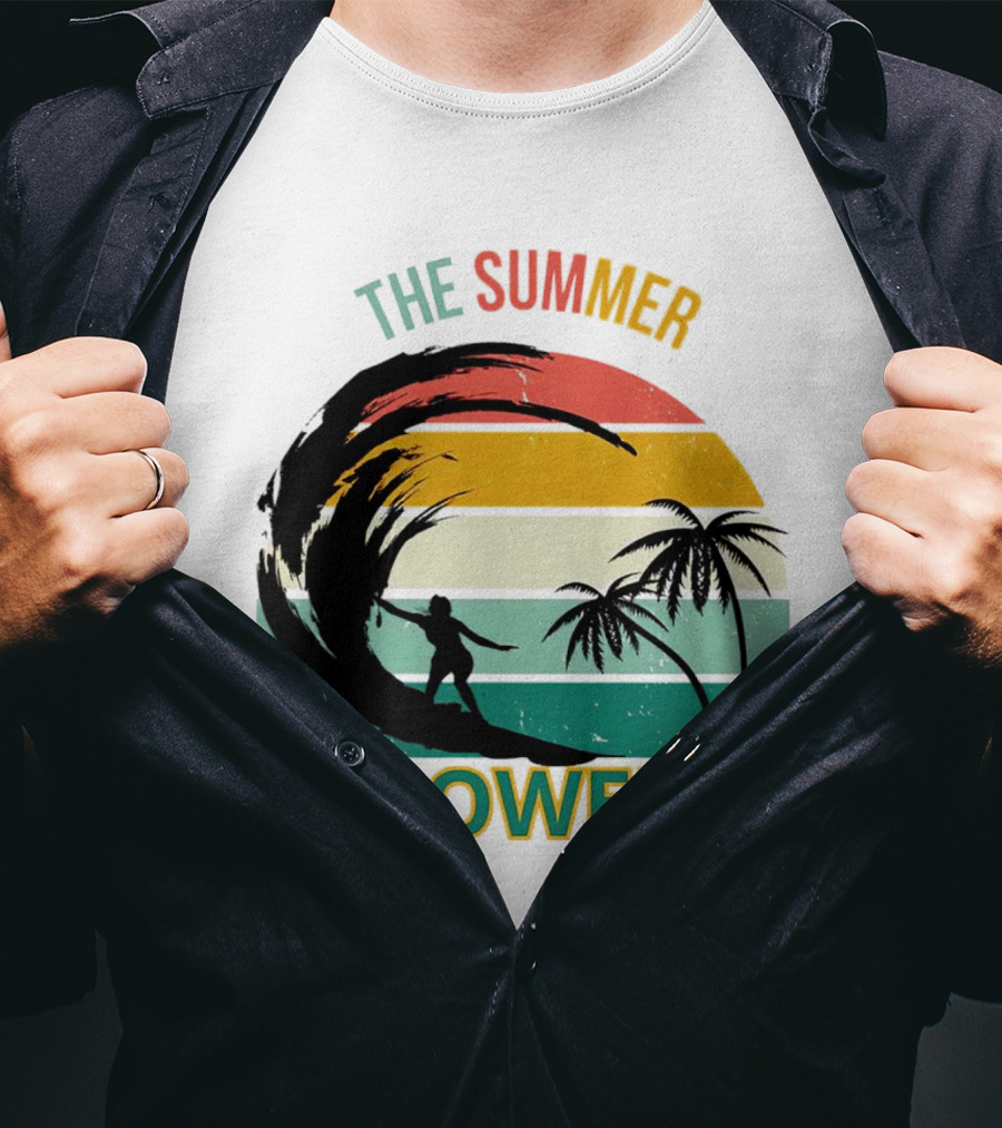 The Summer Showers Surfing Vintage Stripes T-Shirt