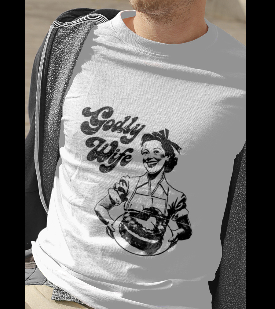 Godly Wife Retro Baking Housewife T-Shirt