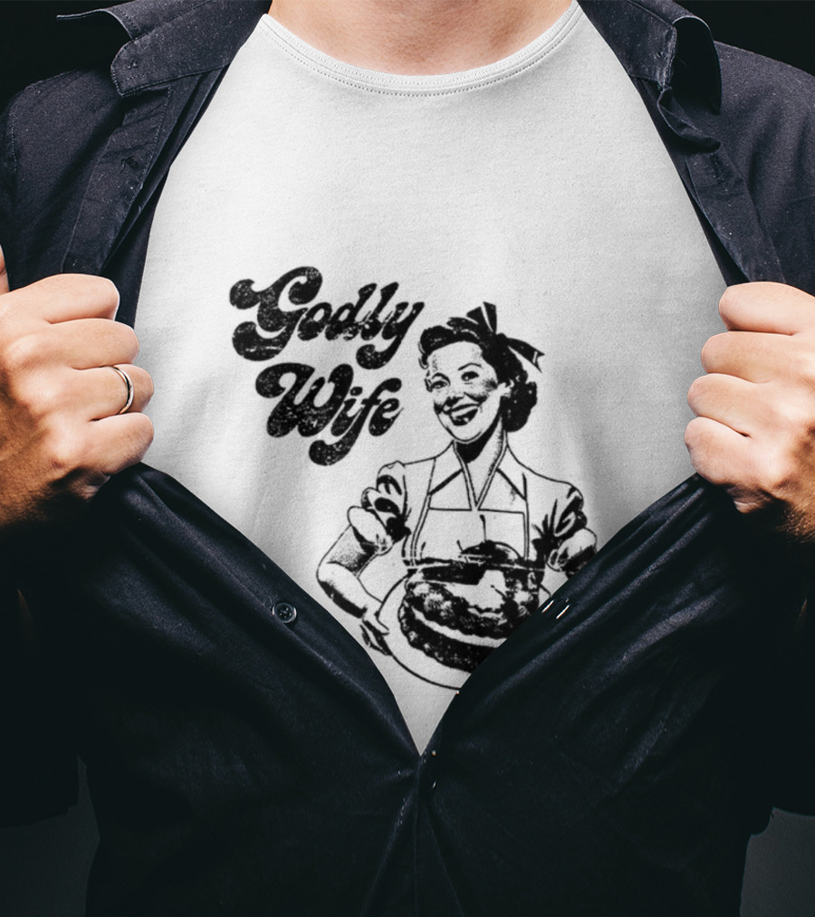 Godly Wife Retro Baking Housewife T-Shirt