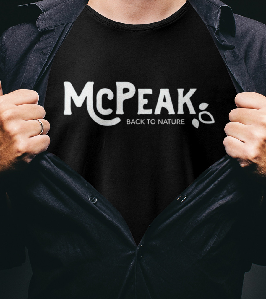 McPeak Back To Nature With Leaf Motif T-Shirt