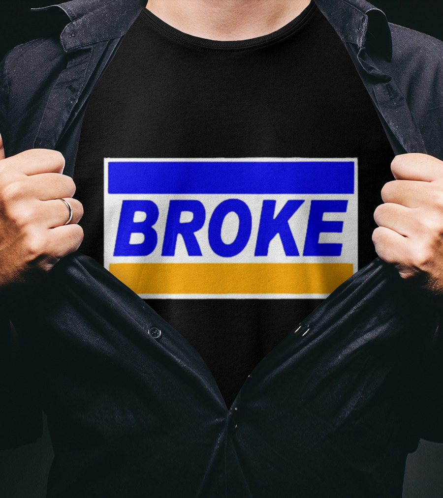 Broke Blue Orange Card Inspired Humor T-Shirt