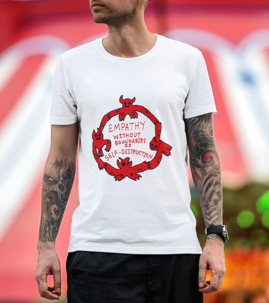Empathy Without Boundaries Is Self-Destruction Red Demon Circle T-Shirt