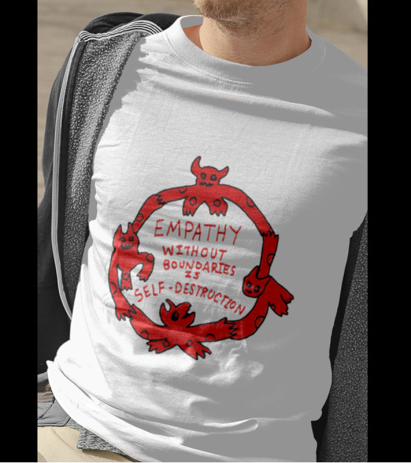 Empathy Without Boundaries Is Self-Destruction Red Demon Circle T-Shirt