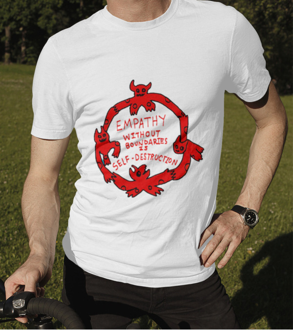 Empathy Without Boundaries Is Self-Destruction Red Demon Circle T-Shirt