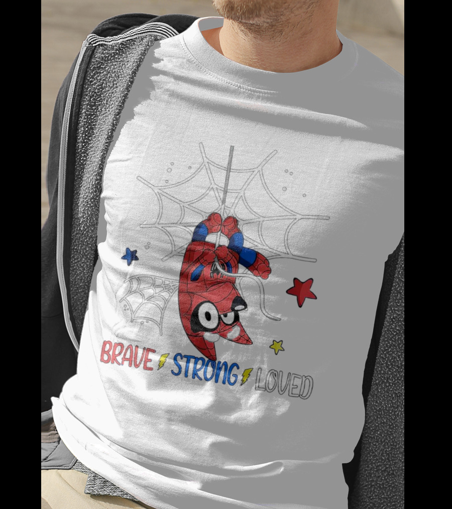 Brave Strong Loved Spider Superhero Dog Web Stars T-Shirt
