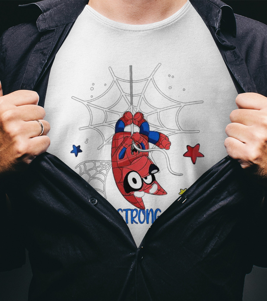 Brave Strong Loved Spider Superhero Dog Web Stars T-Shirt