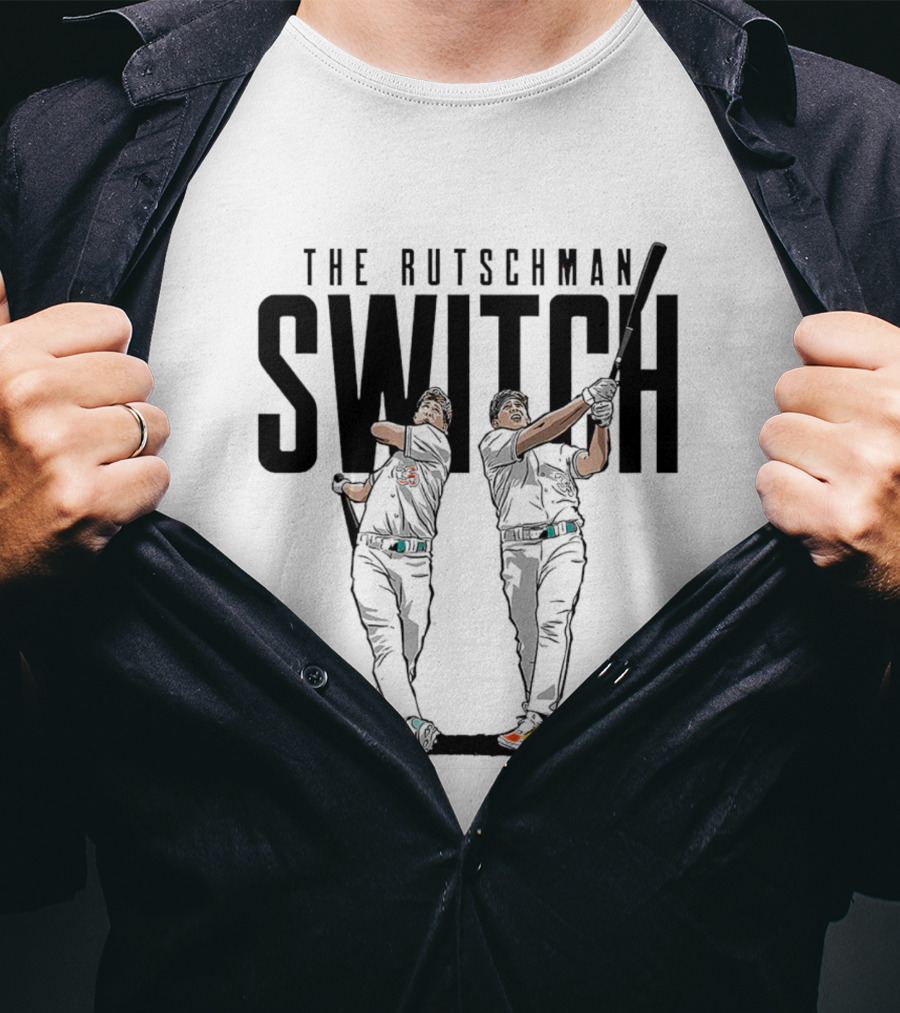 The Rutschman Switch - Baltimore Orioles Player Dual Batting T-Shirt