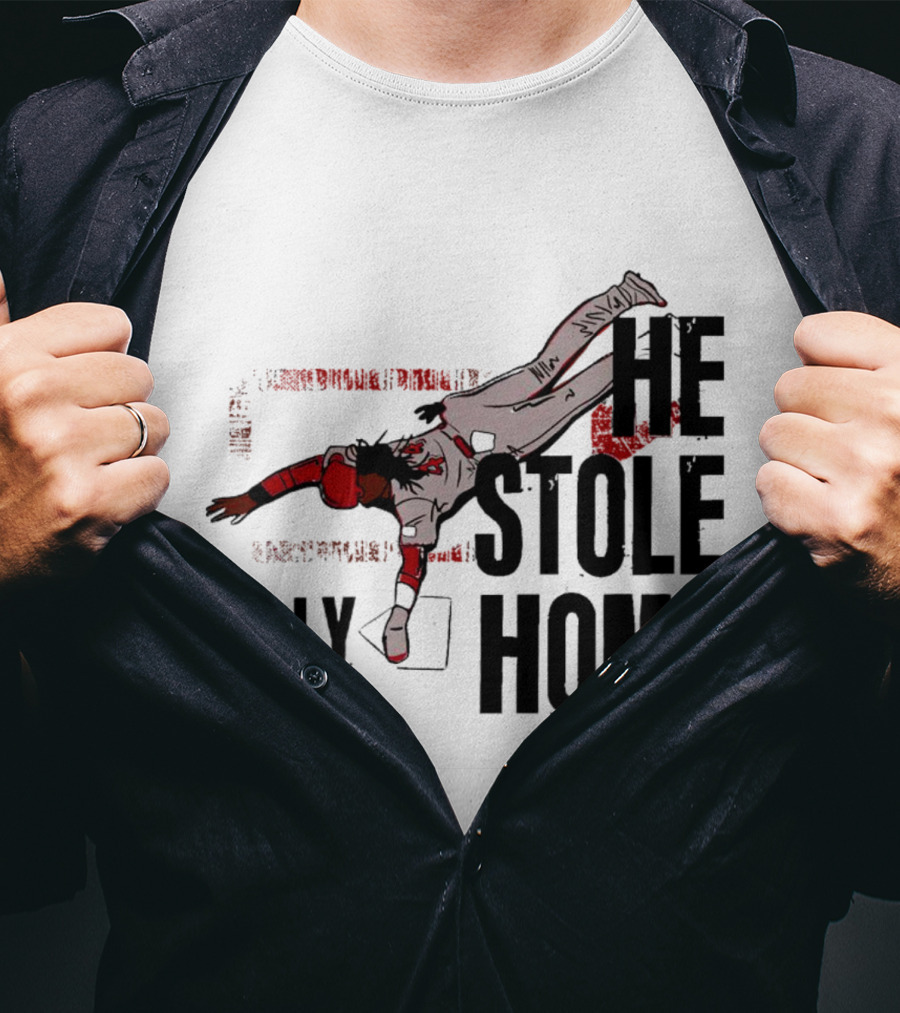 Elly De La Cruz He Stole Home Cincinnati Reds Baseball Action T-Shirt