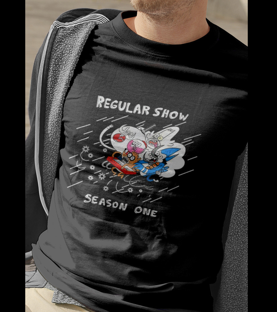 Regular Show Season One Animated Characters In Action T-Shirt