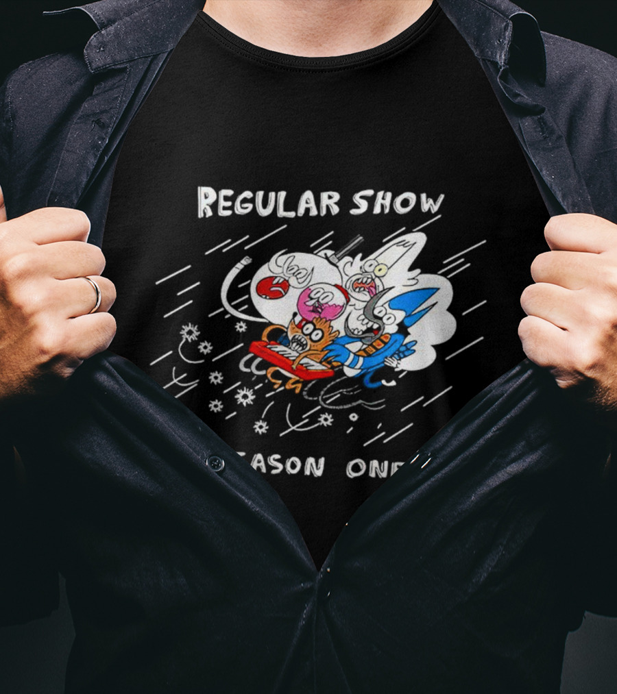 Regular Show Season One Animated Characters In Action T-Shirt