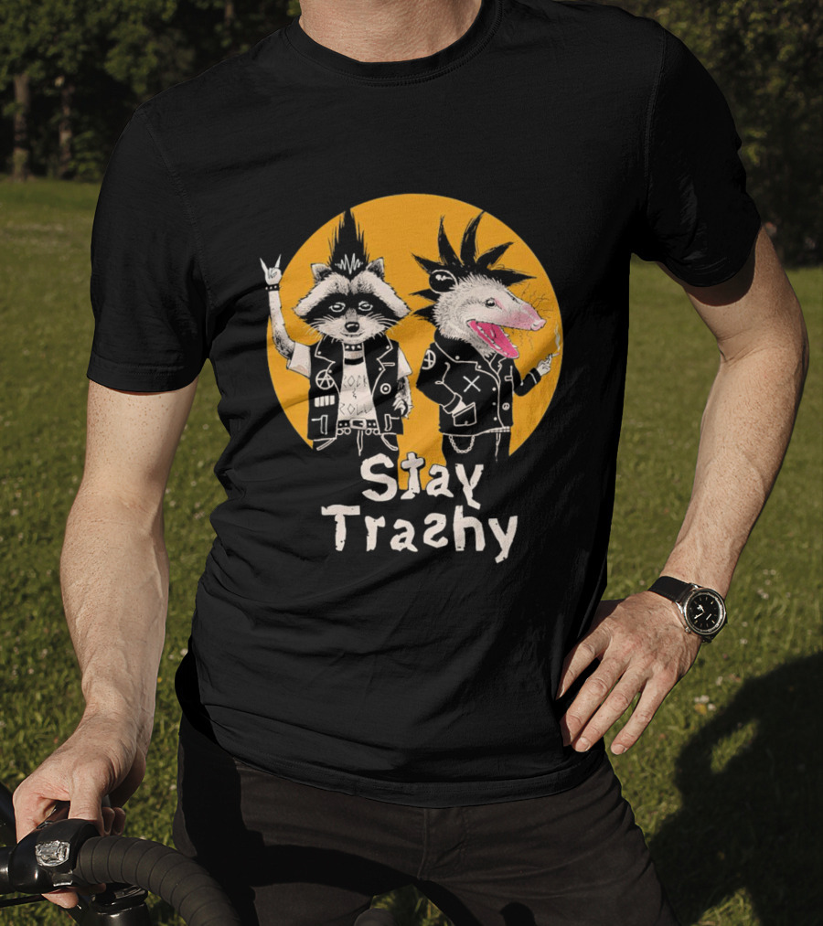 Stay Trashy Rock And Roll Punk Raccoon And Possum T-Shirt