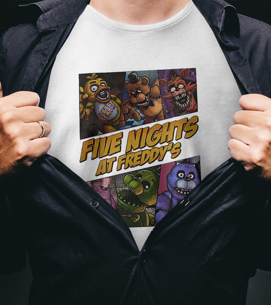 Five Nights At Freddy's Let's Eat Characters Montage T-Shirt