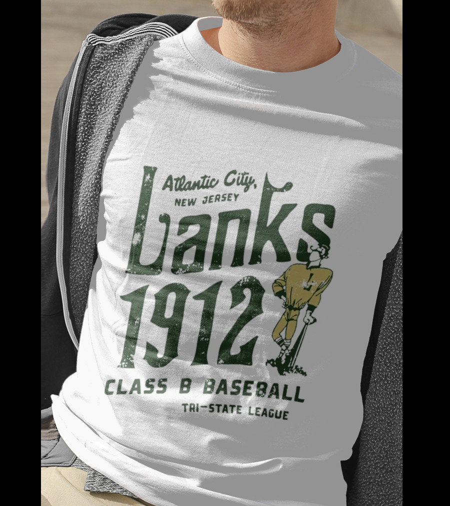 Atlantic City Lanks 1912 New Jersey Class B Baseball Tri-State League T-Shirt