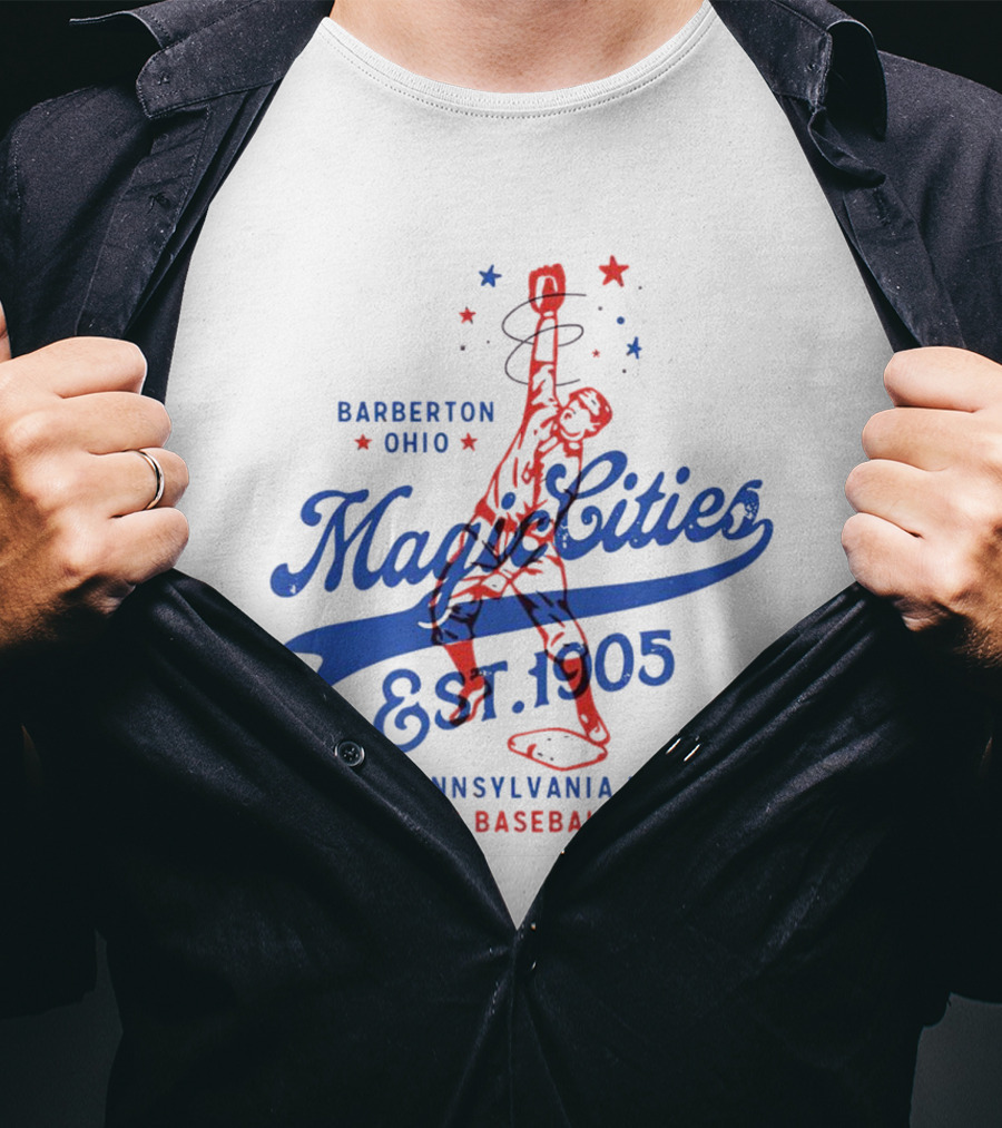 Barberton Ohio Magic Cities Est. 1905 Class C Baseball Ohio Pennsylvania League T-Shirt
