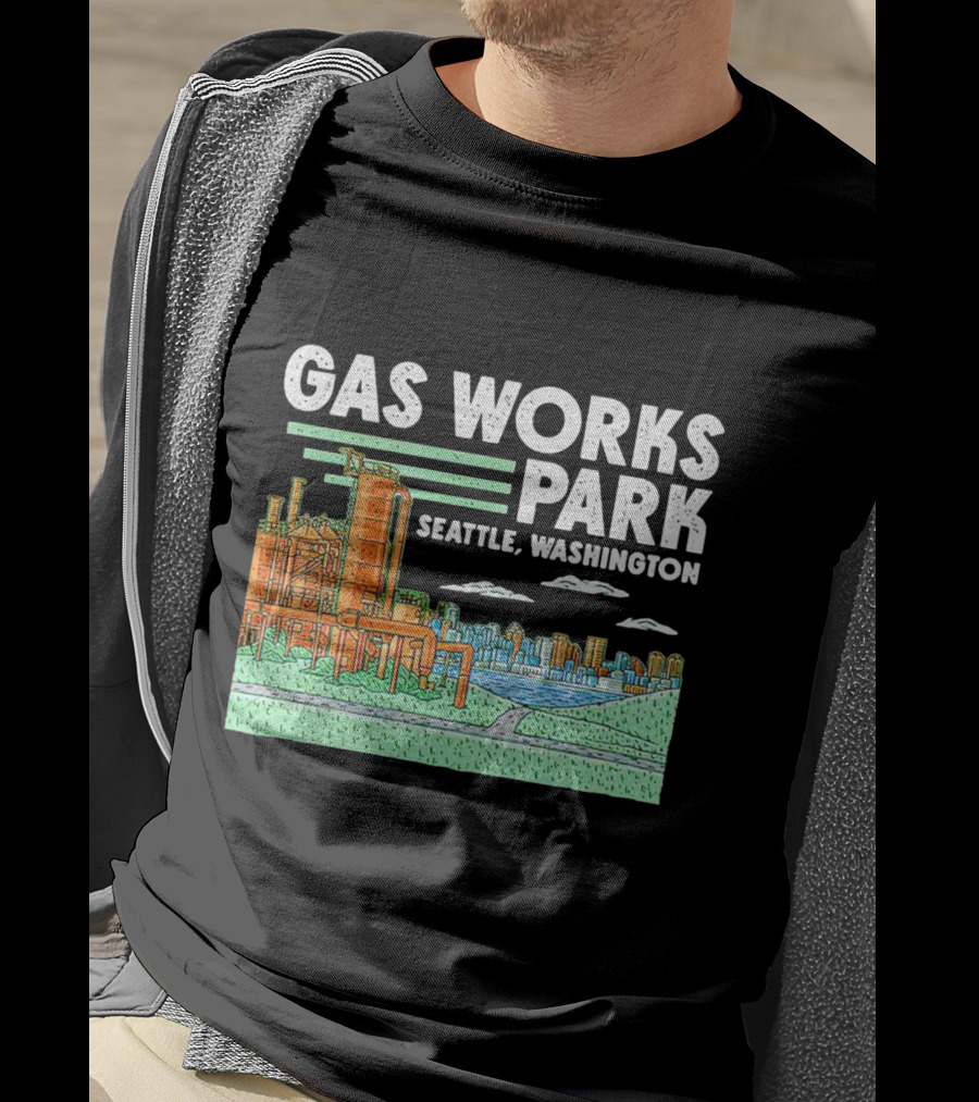 Gas Works Park Seattle Washington Industrial Landmark Skyline T-Shirt