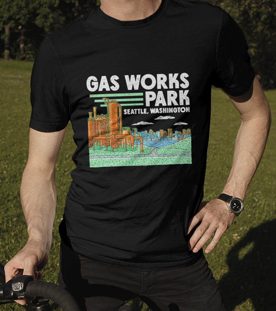 Gas Works Park Seattle Washington Industrial Landmark Skyline T-Shirt