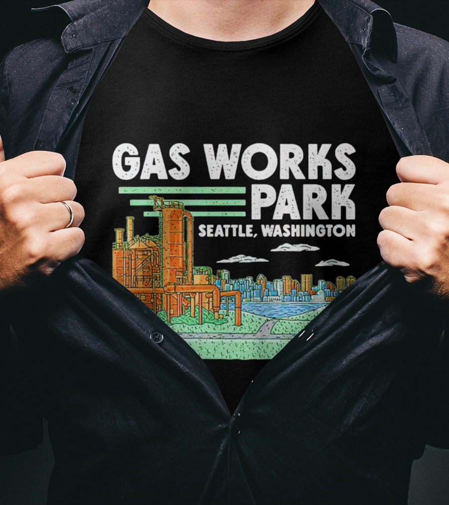 Gas Works Park Seattle Washington Industrial Landmark Skyline T-Shirt