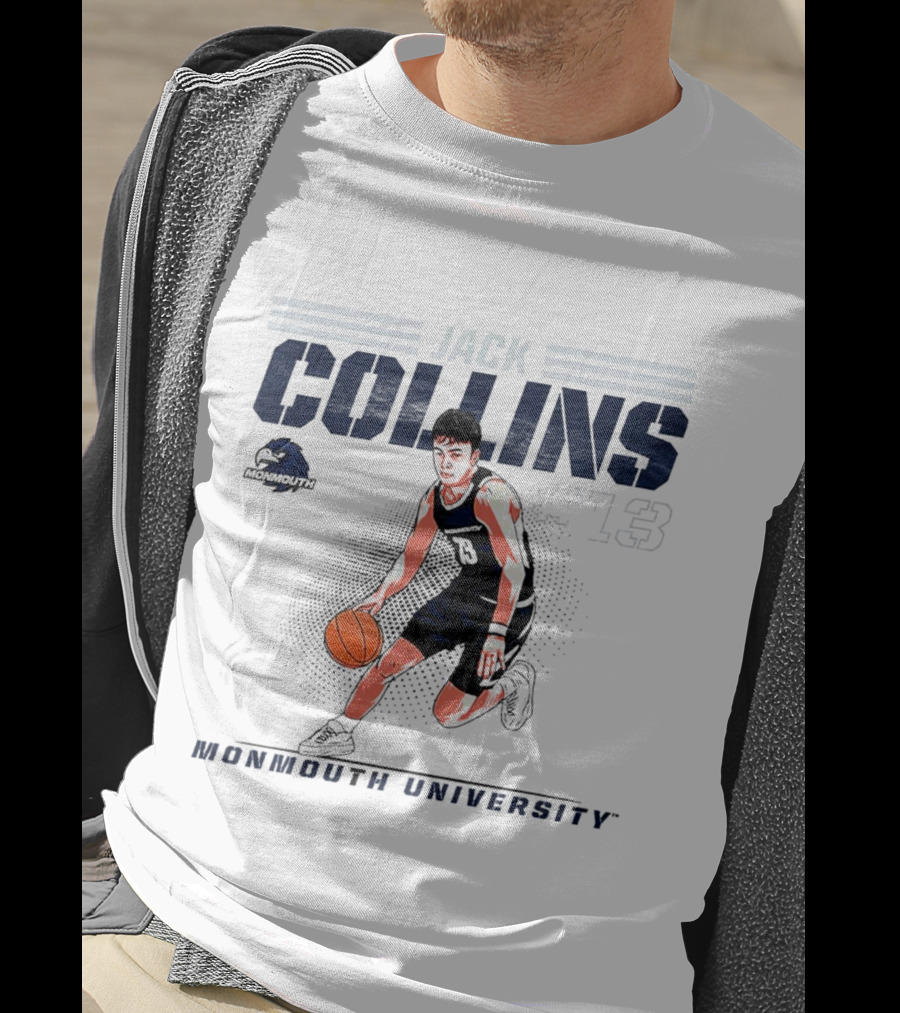 Jack Collins Monmouth University Basketball Number 13 Caricature T-Shirt