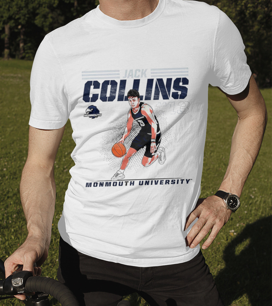 Jack Collins Monmouth University Basketball Number 13 Caricature T-Shirt