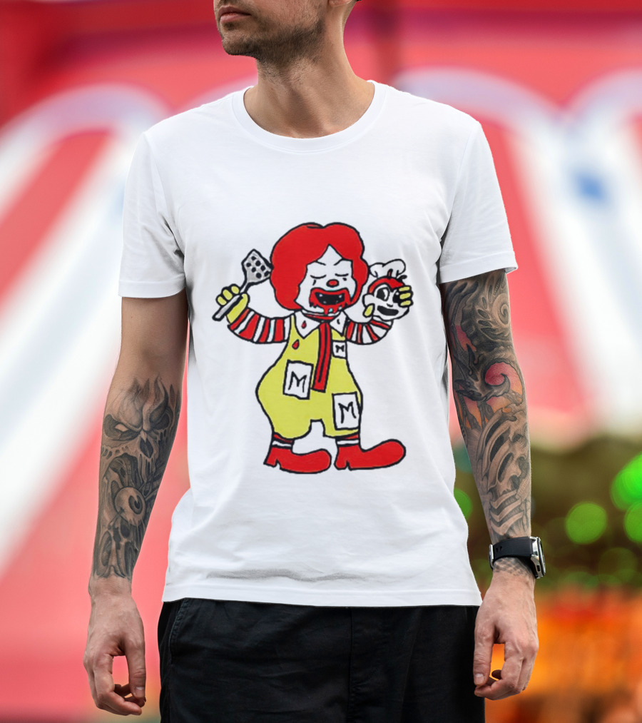 Mcdonalds x Jollibee Horror Crossover Halloween Mashup Character T-Shirt