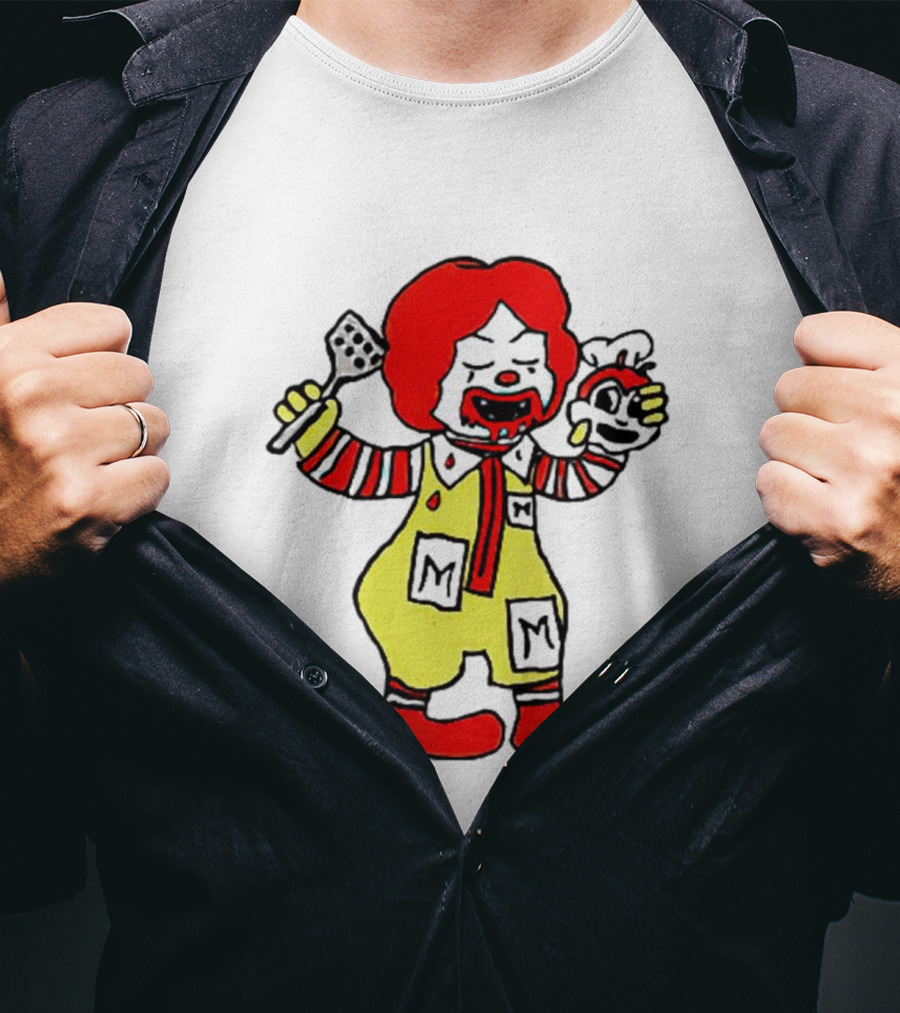 Mcdonalds X Jollibee Horror Crossover Halloween Mashup Character T-Shirt