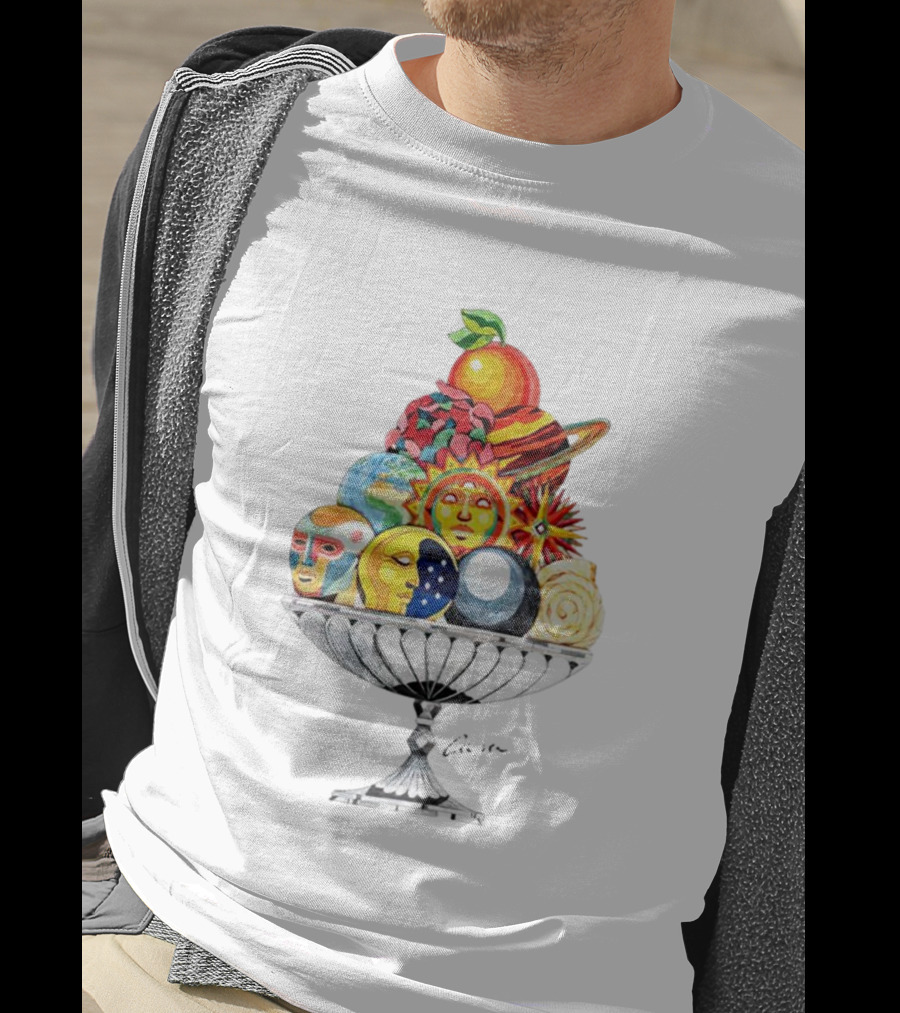 Louis Tomlinson Wear Celestial Fruit Bowl Lunar Sun Planet Faces T-Shirt