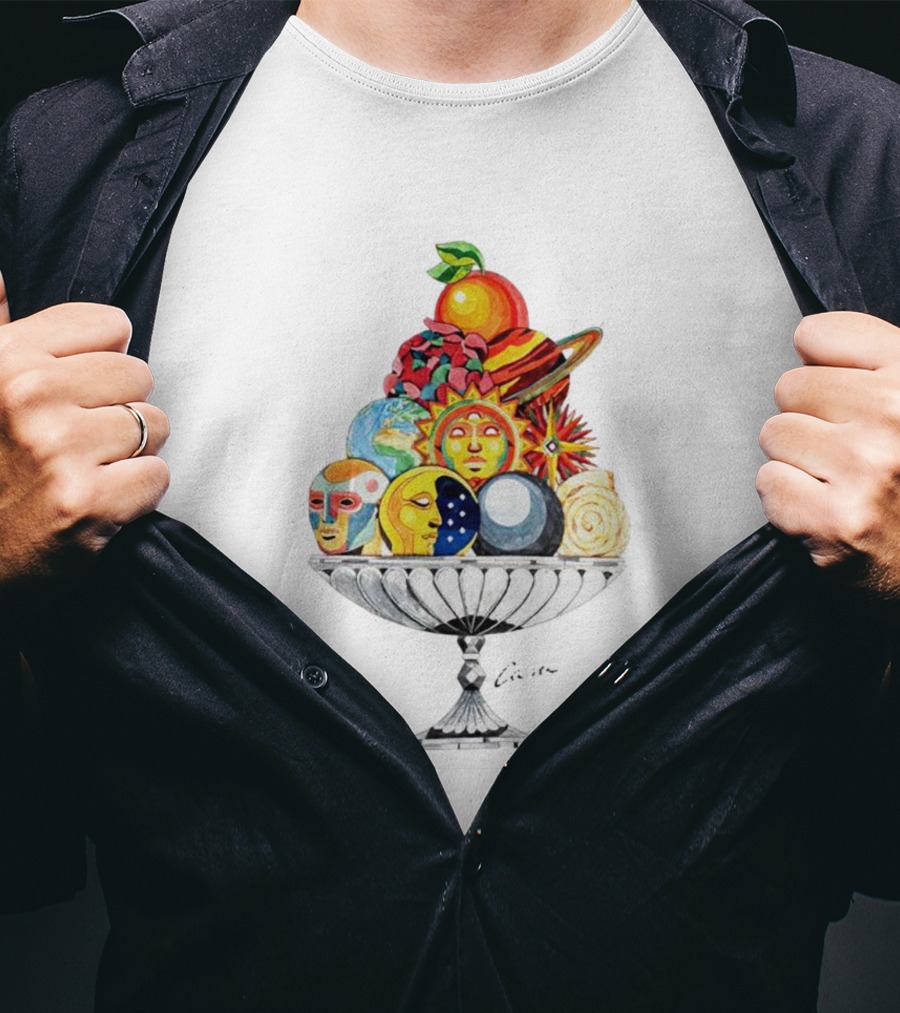 Louis Tomlinson Wear Celestial Fruit Bowl Lunar Sun Planet Faces T-Shirt