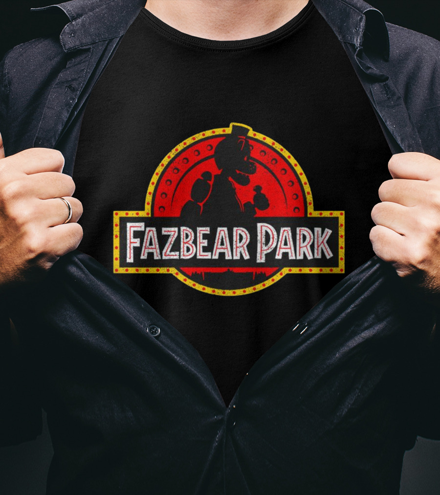 Fazbear Park Jurassic Park Freddy Five Nights Crossover T-Shirt