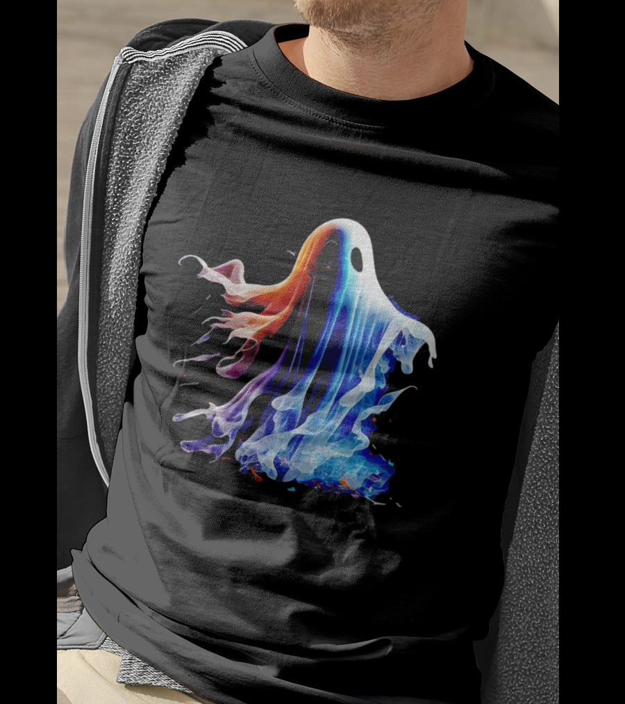 Ghost Halloween Vivid Colorful Abstract Specter T-Shirt