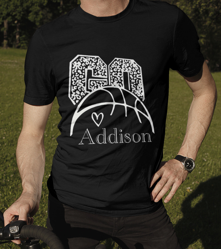 Go Addison Basketball Heart Ball T-Shirt